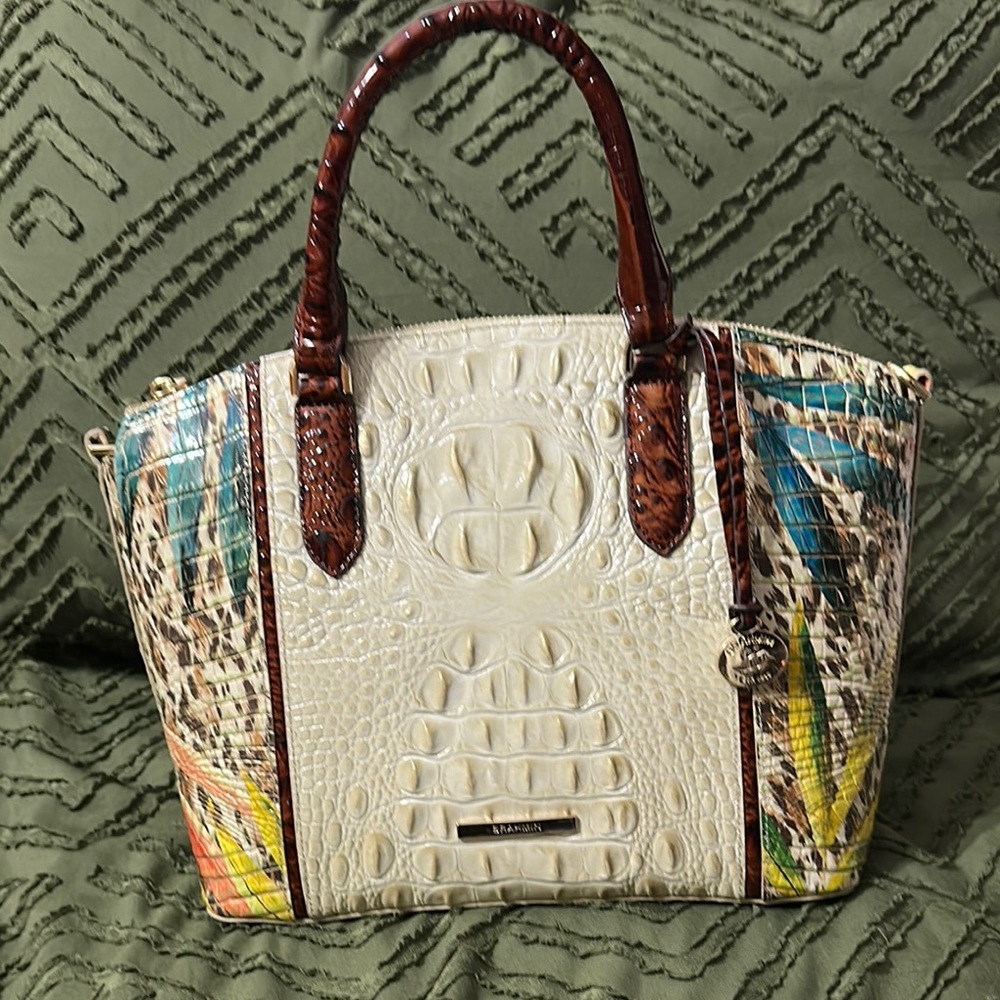 Brahmin Multicolor Embossed Leather Tote